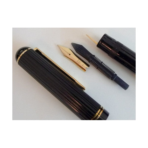 Pilot Justus 95 Fountain Pen Black Stripe Barrel 14K Gold Fine Nib