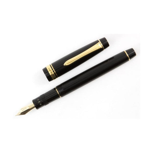 Pilot Justus 95 Fountain Pen Black Stripe Barrel 14K Gold Medium Nib