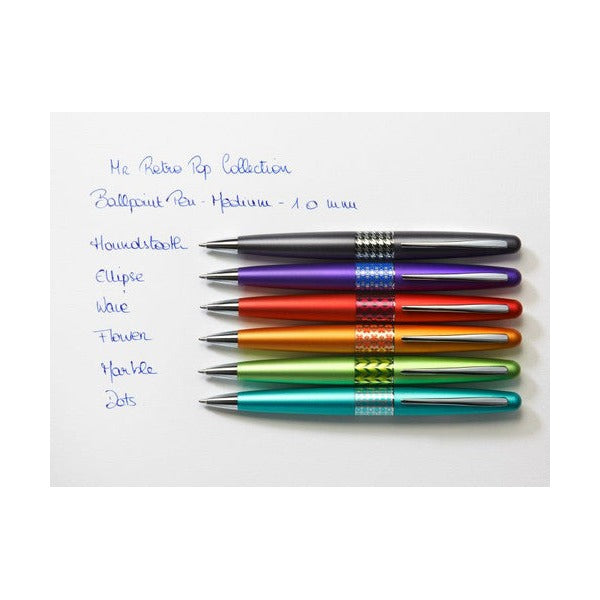Pilot MR3 Retro Pop Premium Ballpoint Pen Medium Grey Houndstooth Black Ink