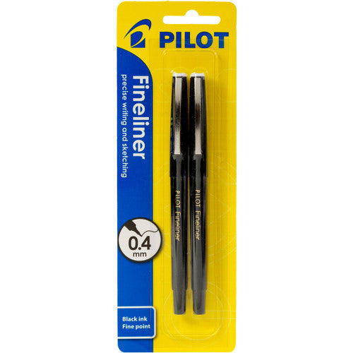 Pilot Original Fineliner Pen 0.4mm Black Pack 2 Box of 6