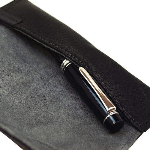 Pilot Pensemble 1 Pen Leather Pouch Roll Black and Grey