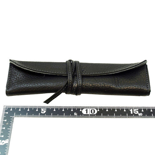 Pilot Pensemble 1 Pen Leather Pouch Roll Black and Grey