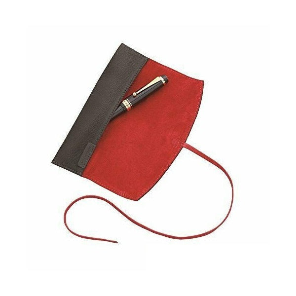 Pilot Pensemble 1 Pen Leather Pouch Roll Black and Red