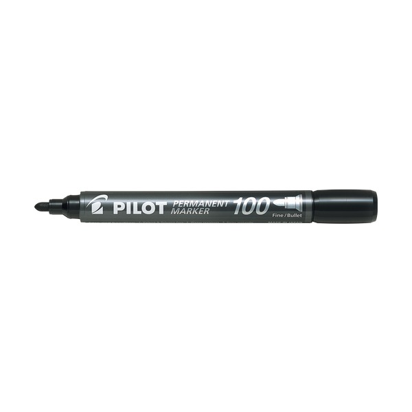 Pilot Permanent Marker Bullet Tip 1.0mm Black 2 Pack