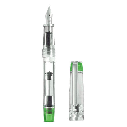 Pilot Prera Transparent Fountain Pen Green Barrel Fine Nib