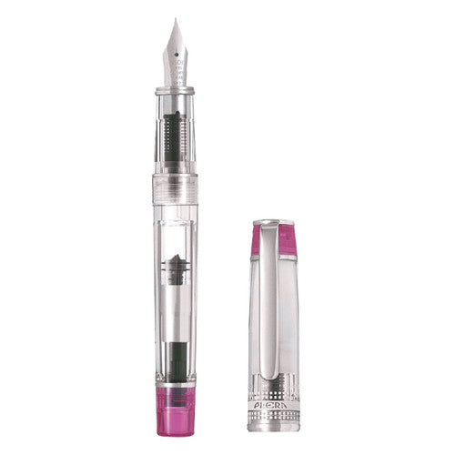 Pilot Prera Transparent Fountain Pen Pink Barrel Fine Nib