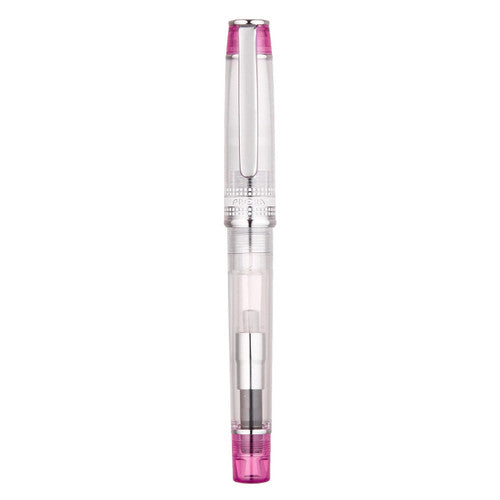 Pilot Prera Transparent Fountain Pen Pink Barrel Medium Nib