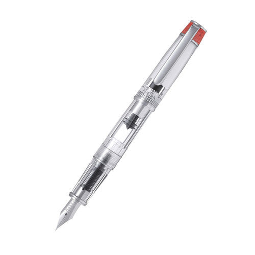 Pilot Prera Transparent Fountain Pen Red Barrel Fine Nib
