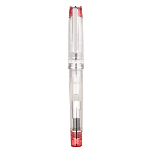 Pilot Prera Transparent Fountain Pen Red Barrel Medium Nib