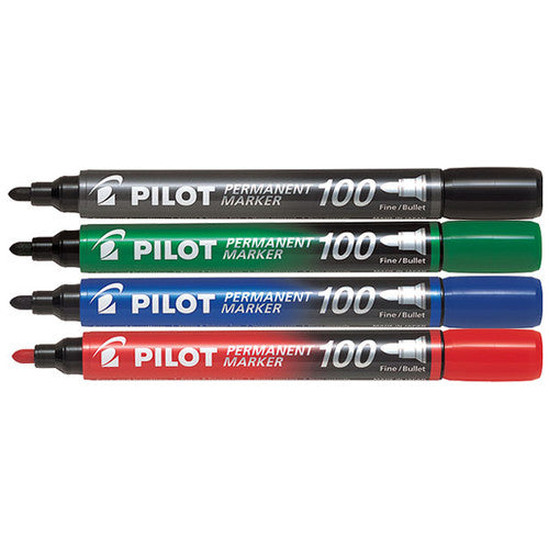 Pilot SCA-100 Permanent Marker Bullet Fine Black Box of 12