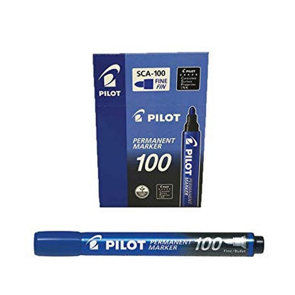 Pilot SCA-100 Permanent Marker Bullet Fine Blue Box of 12