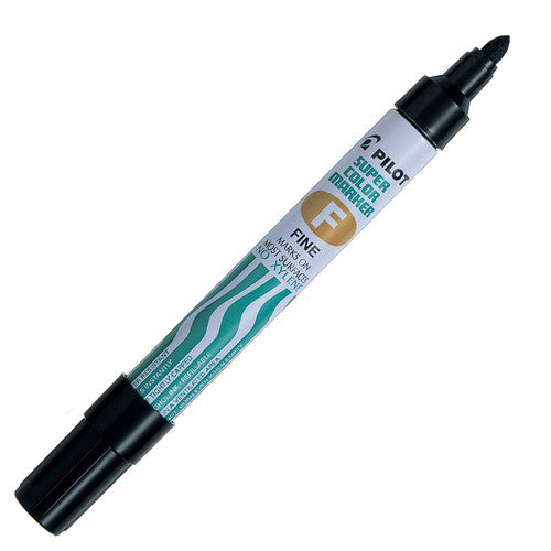Pilot Super Colour Permanent Marker Bullet Fine Black Box of 12