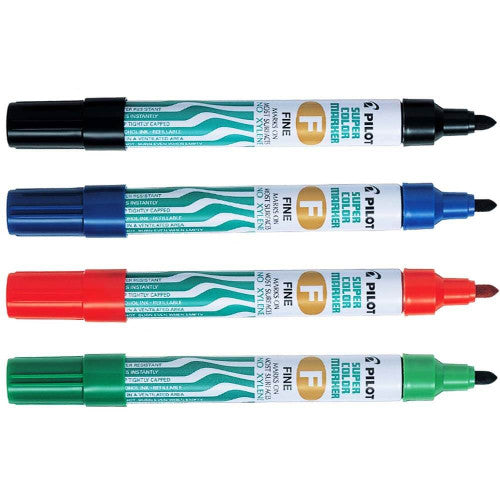 Pilot Super Colour Permanent Marker Bullet Fine Red Box of 12
