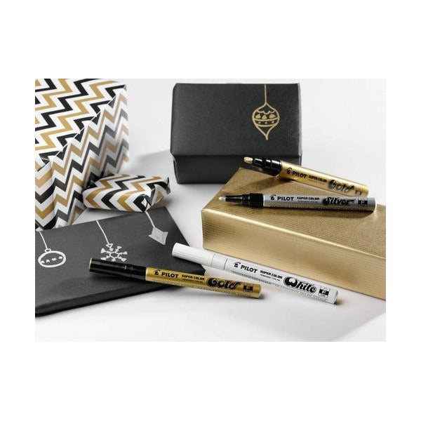 Pilot Super Colour Permanent Marker Bullet Medium White Box of 12