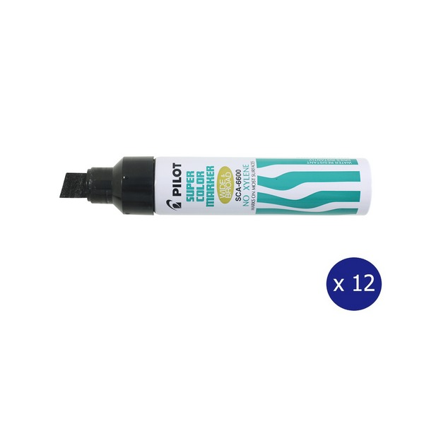Pilot Super Colour Permanent Marker Chisel Jumbo Black Box of 12
