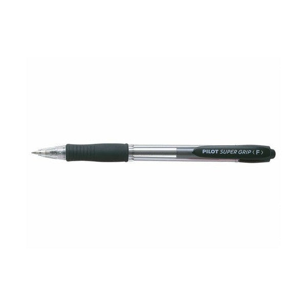 Pilot Super Grip Retractable Ballpoint Pen Fine Black Box of 12