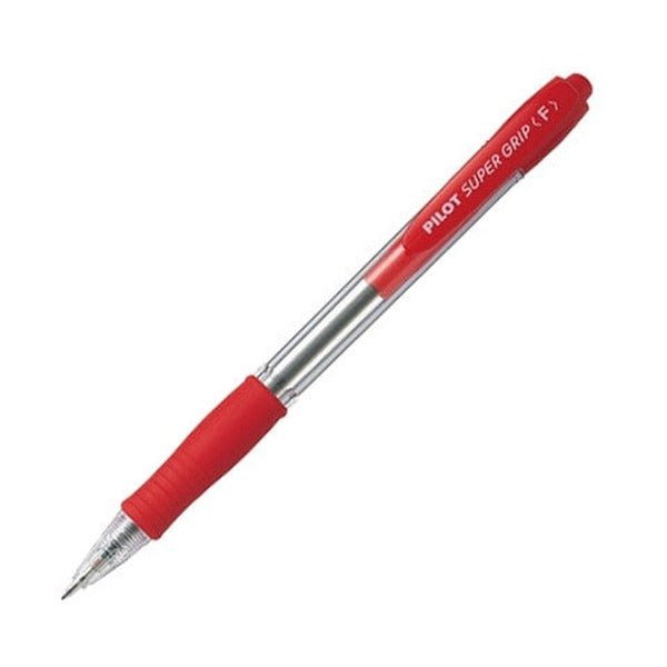 Pilot Super Grip Retractable Ballpoint Pen Fine Red Box of 12