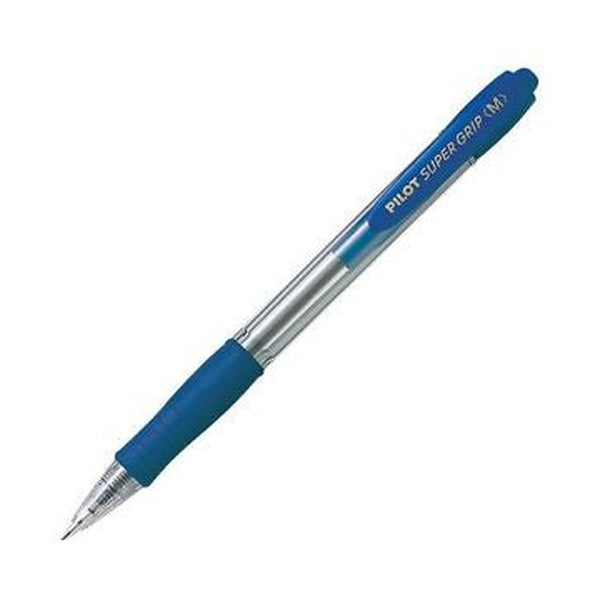 Pilot Super Grip Retractable Ballpoint Pen Medium Blue Box of 12
