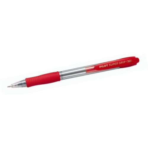Pilot Super Grip Retractable Ballpoint Pen Medium Red Box of 12