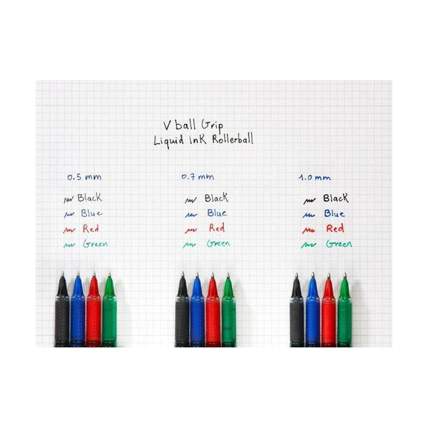 Pilot V-Ball Grip Rollerball Pen 0.5mm Red Box of 12