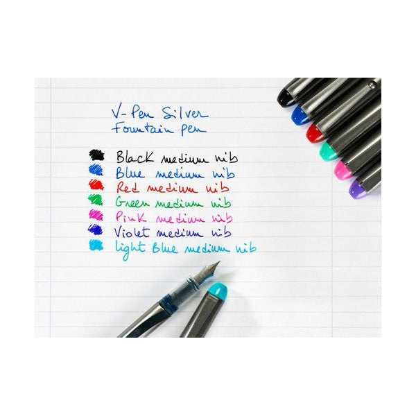 Pilot Vpen Disposable Fountain Pen Blue Medium Nib Box of 12