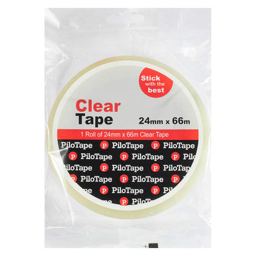 PiloTape Premium Stationery Clear Tape 24mm x 66m Box of 6