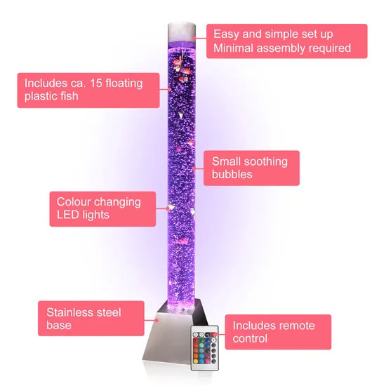 Bubble Tube 183cm Colour Changing LED Sensory Column