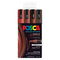 Posca PC-5M Paint Marker Pen Bullet Medium Brown Assorted Wallet of 4