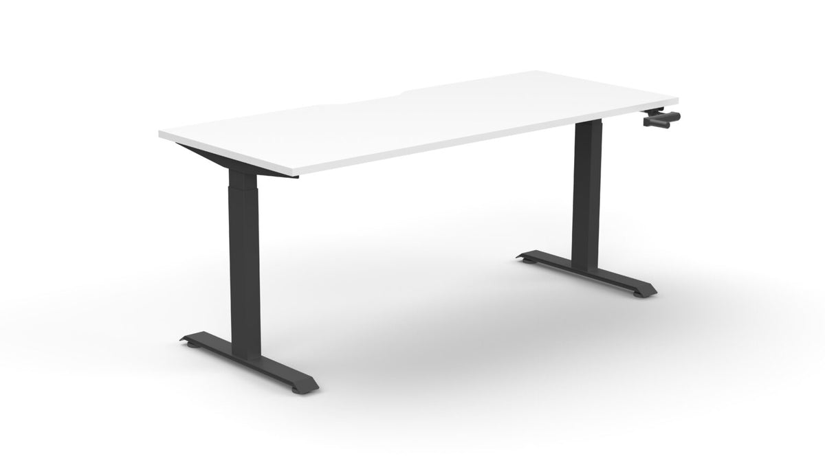 Rapidline Boost Crank Single Sided Workstation 1200 x 750mm Natural White / Black Satin
