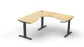 Rapidline Boost Crank Corner Workstation 1800 x 1800 x 750mm Natural Oak / Black Satin