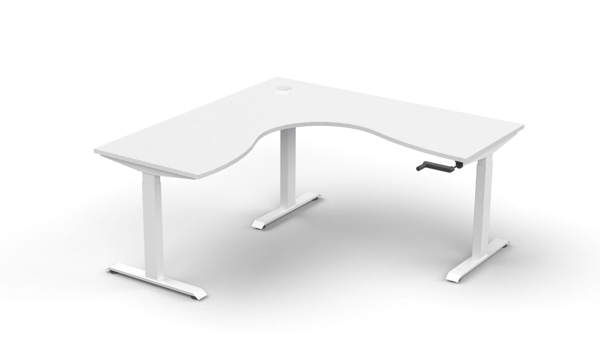 Rapidline Boost Crank Corner Workstation 1800 x 1800 x 750mm Natural White / White Satin