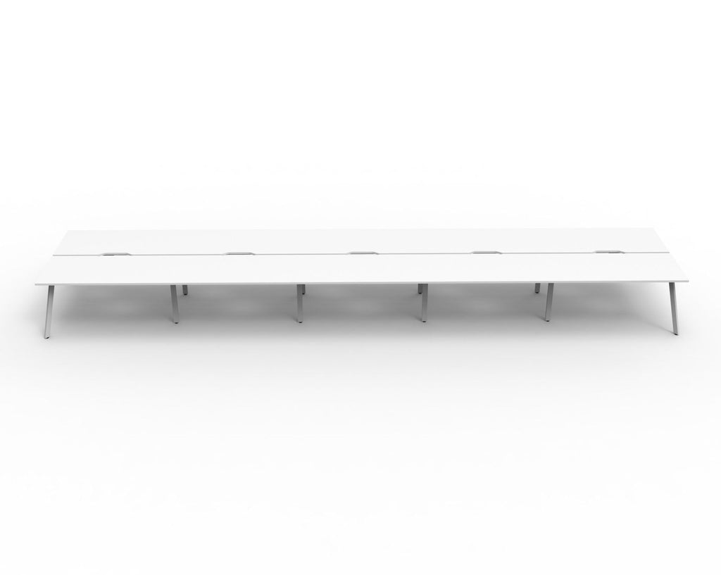 Rapidline Eternity Back to Back 6 Person Workstation 1500 x 750mm Natural White / White Satin