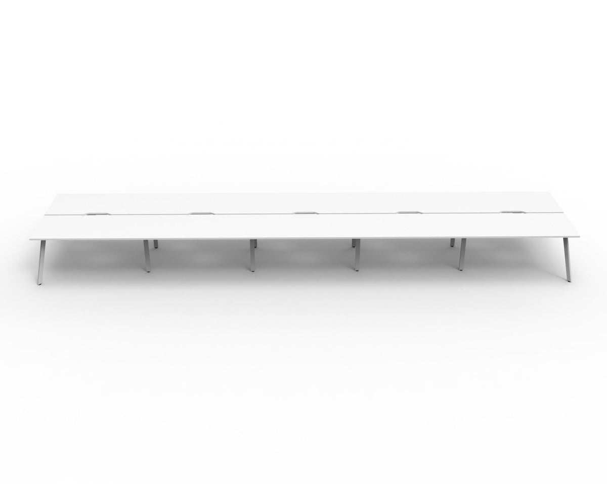 Rapidline Eternity Back to Back 4 Person Workstation 1800 x 750mm Natural White / White Satin