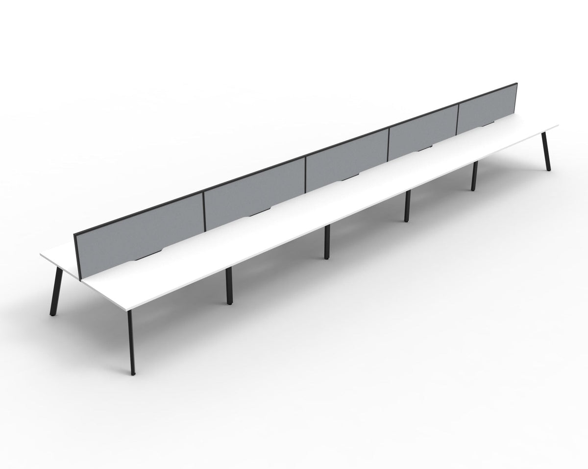 Rapidline Eternity Back to Back 4 Person Workstation 1200 x 750mm Natural White / Black Satin