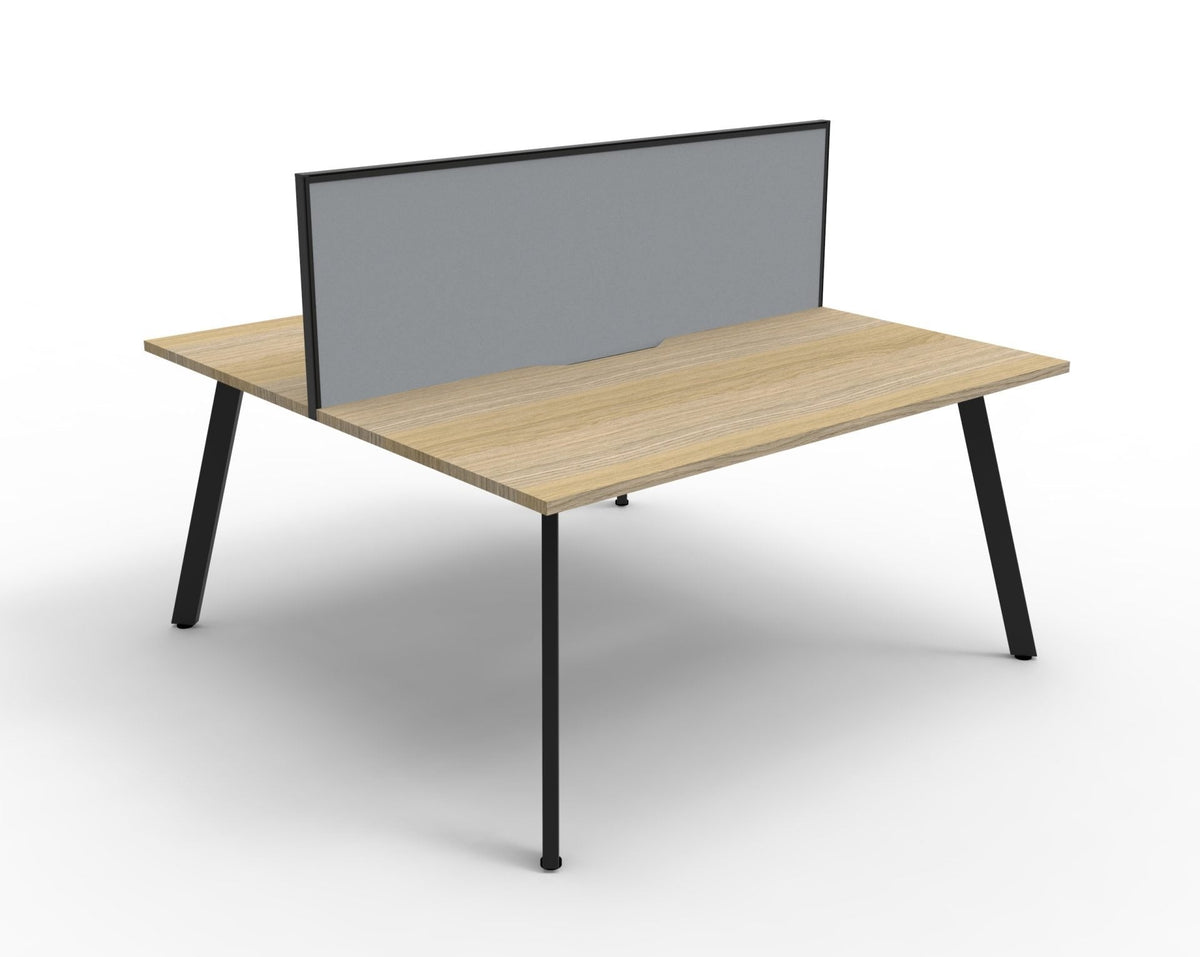 Rapidline Eternity Back to Back 2 Person Workstation 1500 x 750mm with Screen Natural White / White Satin