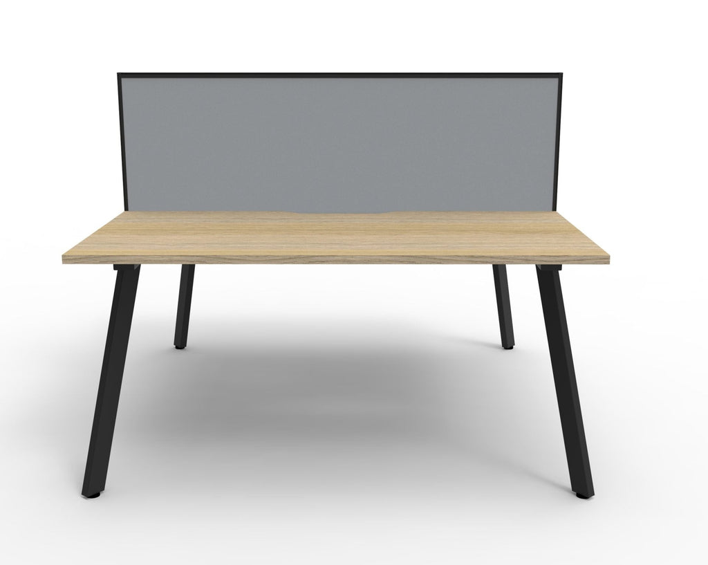 Rapidline Eternity Back to Back 4 Person Workstation 1200 x 750mm Natural Oak / Black Satin