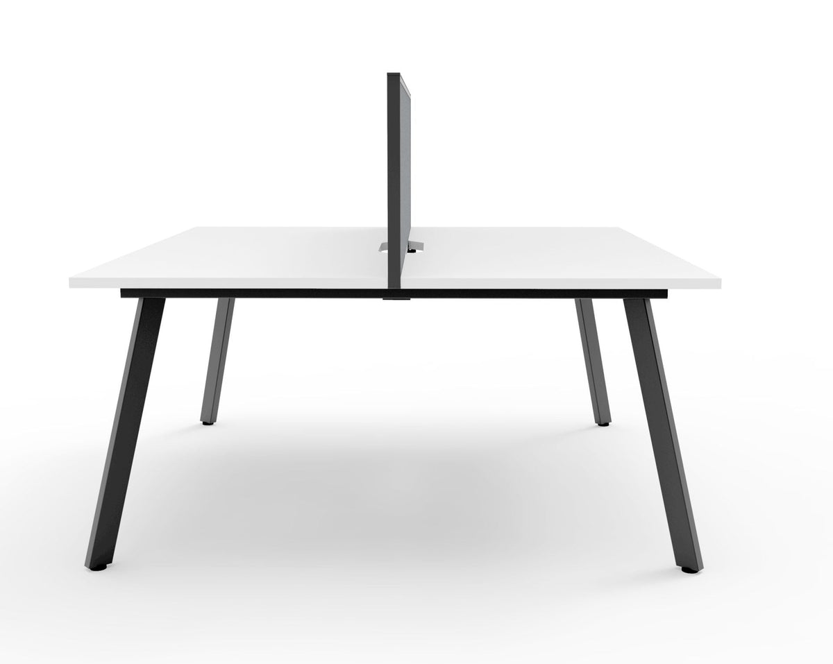 Rapidline Eternity Back to Back 8 Person Workstation 1200 x 750mm Natural White / Black Satin