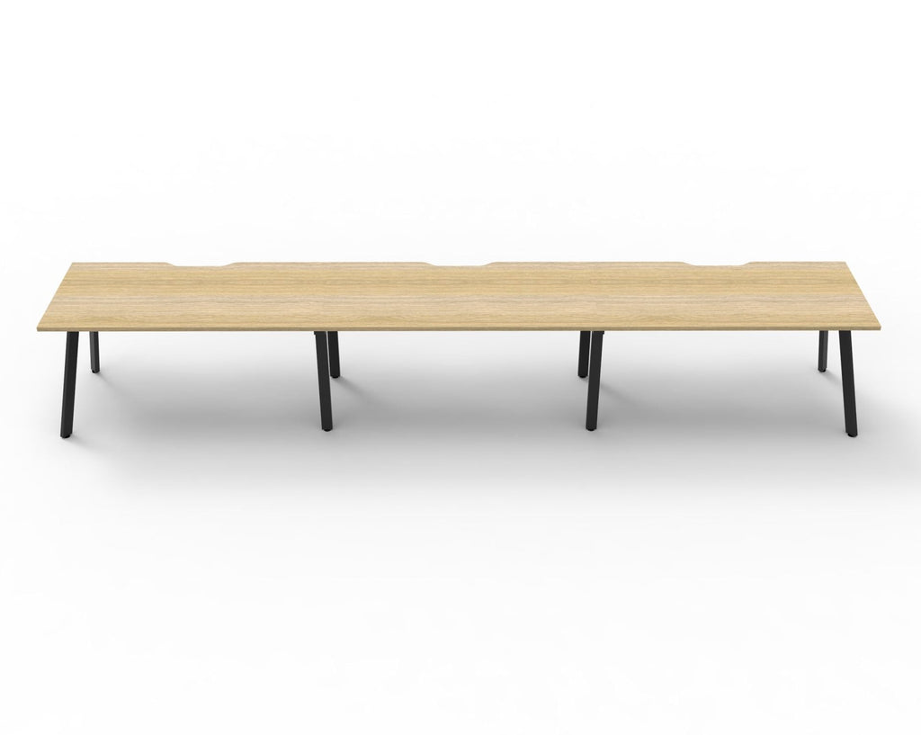 Rapidline Eternity Single Sided Workstation 1500 x 750mm Natural Oak / Black Satin