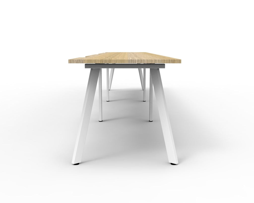 Rapidline Eternity Single Sided Workstation 1200 x 750mm Natural Oak / White Satin