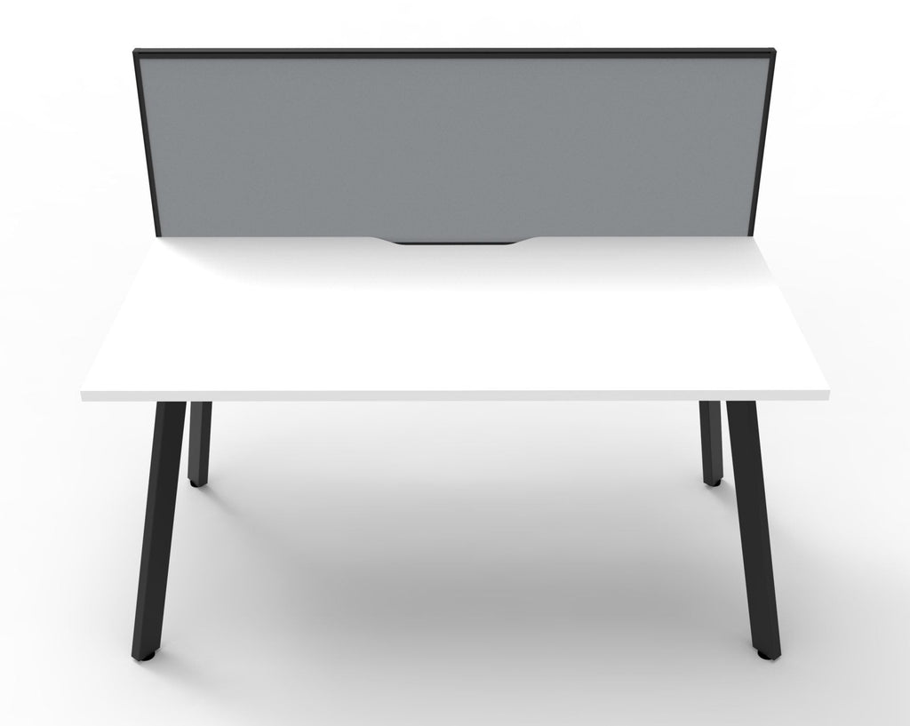 Rapidline Eternity Single Sided Workstation 1200 x 750mm Natural White / Black Satin