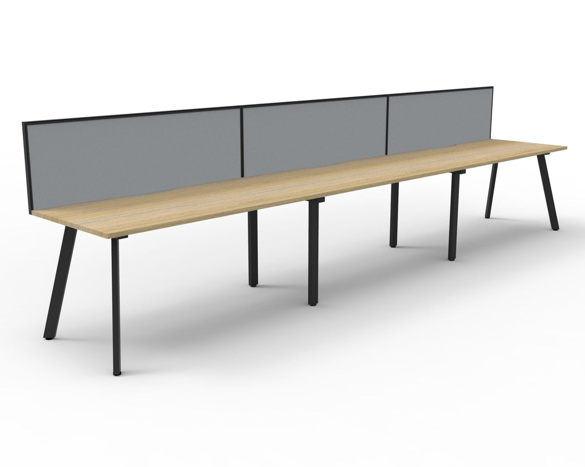 Rapidline Eternity Single Sided Workstation 1200 x 750mm Natural Oak / Black Satin