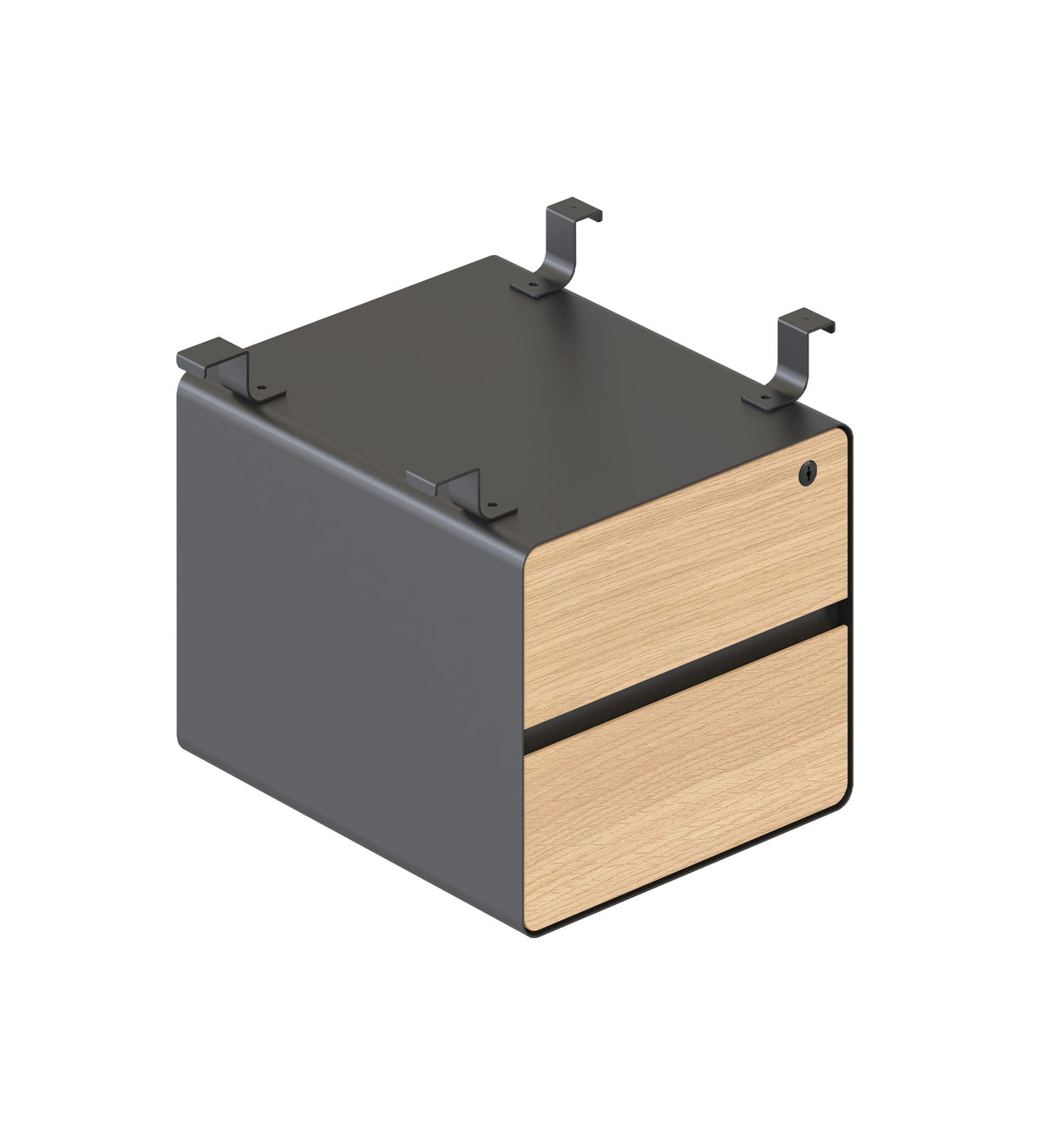 Rapidline Hanging Pedestal 2 Drawer Only Natural Oak Black for Deluxe Infinity