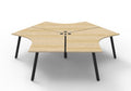 Rapidline Deluxe Infinity 3 Person 120 Degree Workstation Eternity Leg without Screen Natural Oak / Black