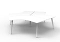Rapidline Deluxe Infinity 3 Person 120 Degree Workstation Eternity Leg without Screen Natural White / White