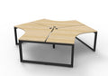 Rapidline Deluxe Infinity 3 Person 120 Degree Workstation Loop Leg without Screen Natural Oak / Black