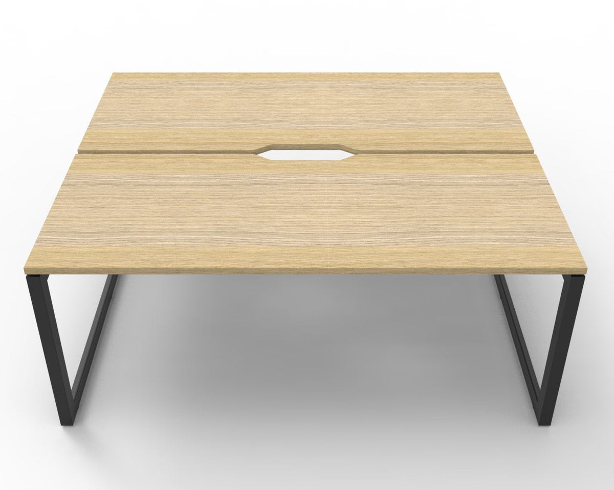 Rapidline Deluxe Infinity Back to Back 2 Person Workstation Loop Leg 1200 x 750mm Natural White / White Satin