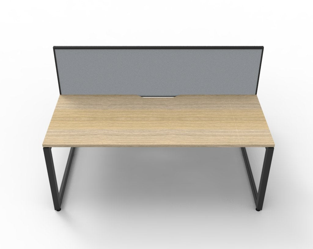 Rapidline Deluxe Infinity Back to Back 2 Person Workstation Loop Leg 1800 x 750mm Natural Oak / White Satin