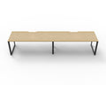 Rapidline Deluxe Infinity Single Sided 2 Person Workstation Loop Leg 1500 x 750mm Natural Oak / Black Satin