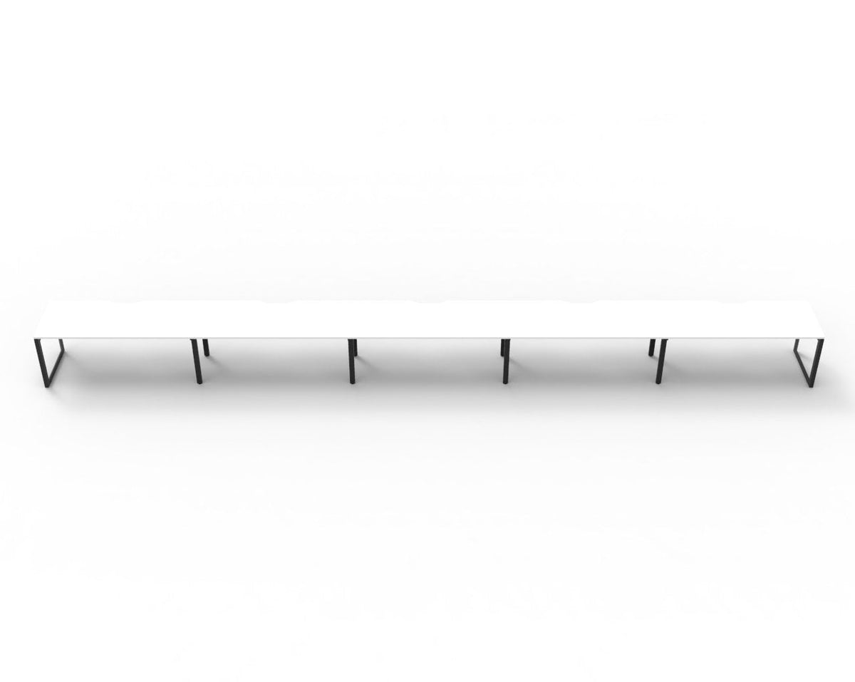 Rapidline Deluxe Infinity Single Sided Workstation Loop Leg 1200 x 750mm Natural White / Black Satin