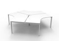 Rapidline Deluxe Infinity 3 Person 120 Degree Workstation Profile Leg without Screen Natural White / White